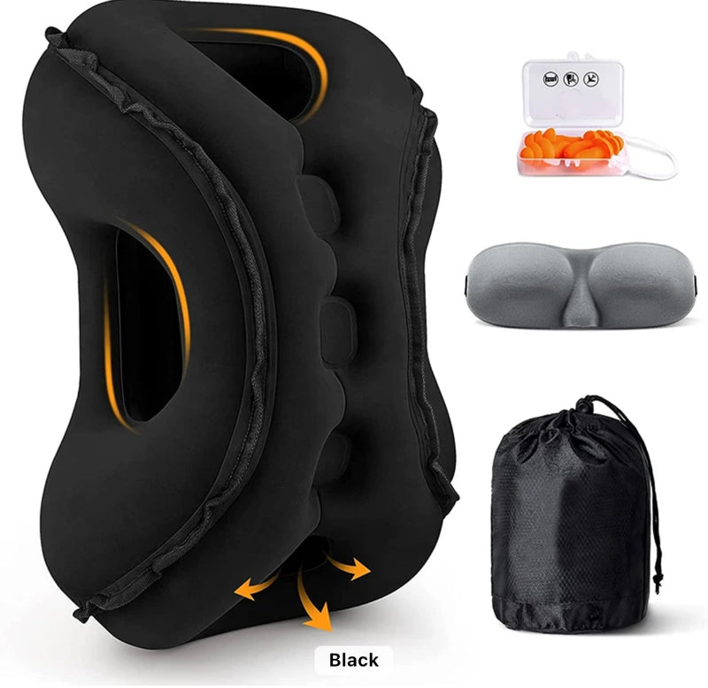 Travel Inflatable Airplane Neck & Chin Pillow for Restful Journeys