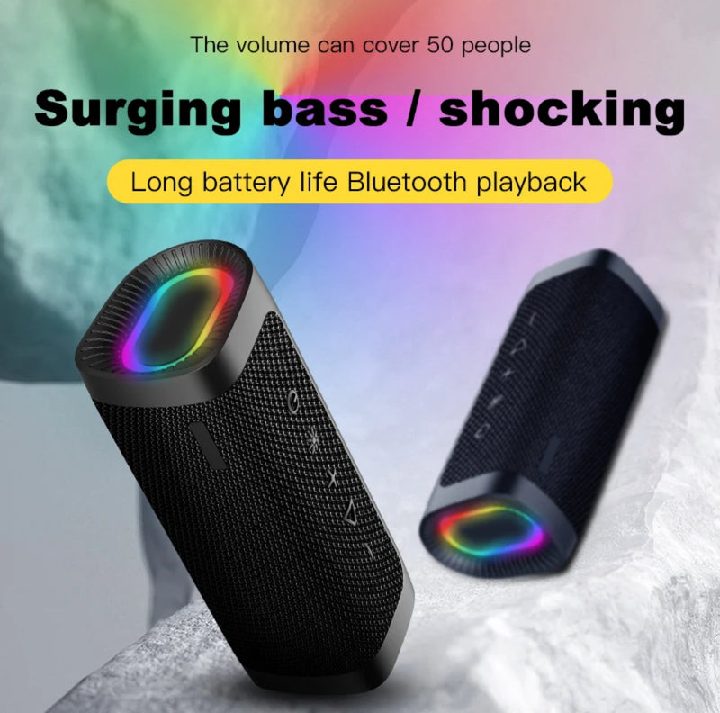 Surging Bass 10W Portable Bluetooth Speaker | Handfree Calls, TF, TWS, IPX5 Waterproof, LED RGB Light