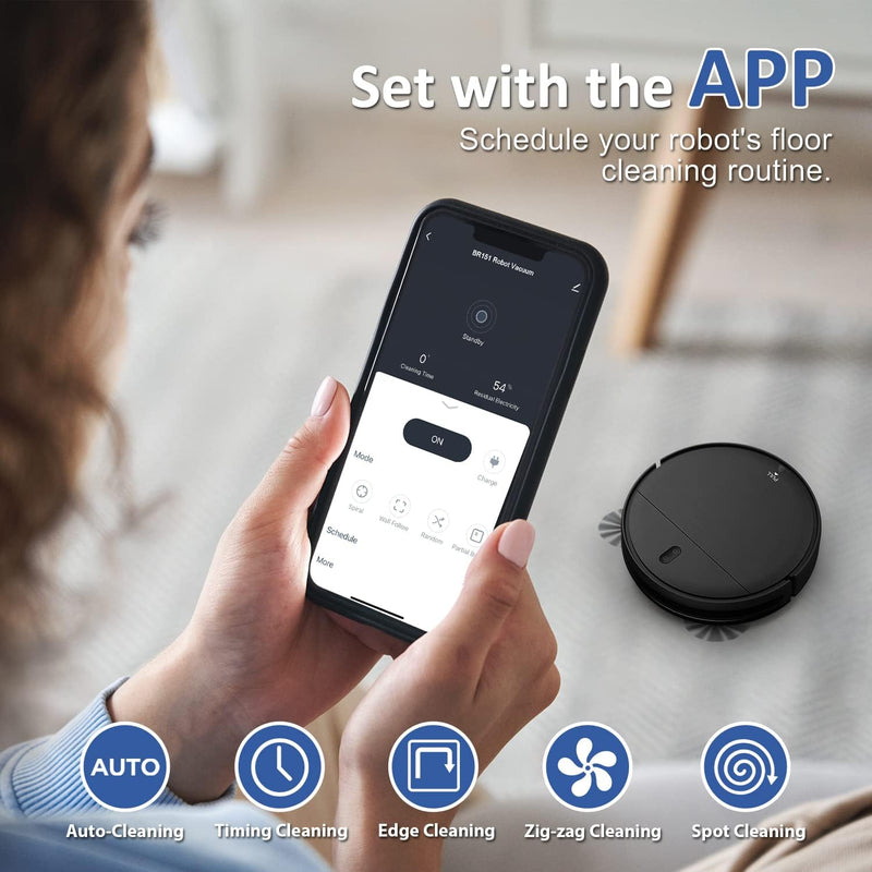 Pro Robot Vacuum and Mop Combo, Powerful 5000Pa Suction, AI-Powered Obstacle Recognition, Wifi/App/Alexa, Perfect for Pet Hair, Carpets