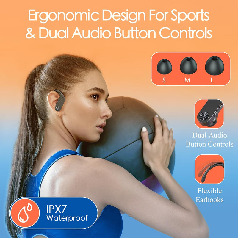 Flexible Earhook Premium TWS Sport Pro Headphone build with IPX8 Waterproof