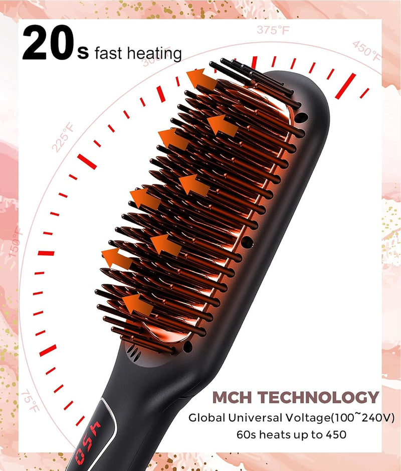 Ceramic Hot Hair Straightener Brush