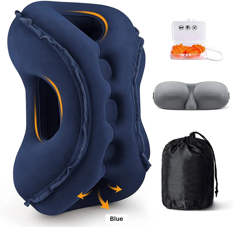 Travel Inflatable Airplane Neck & Chin Pillow for Restful Journeys