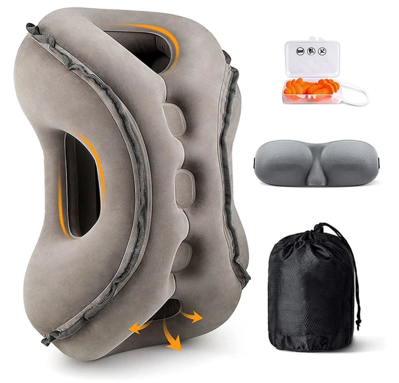 Travel Inflatable Airplane Neck & Chin Pillow for Restful Journeys