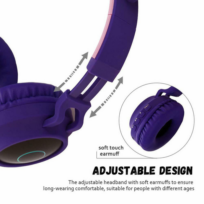 LED Light Up Kids Wireless Headphones Over Ear with MicrophoneKids headphone - Madshot