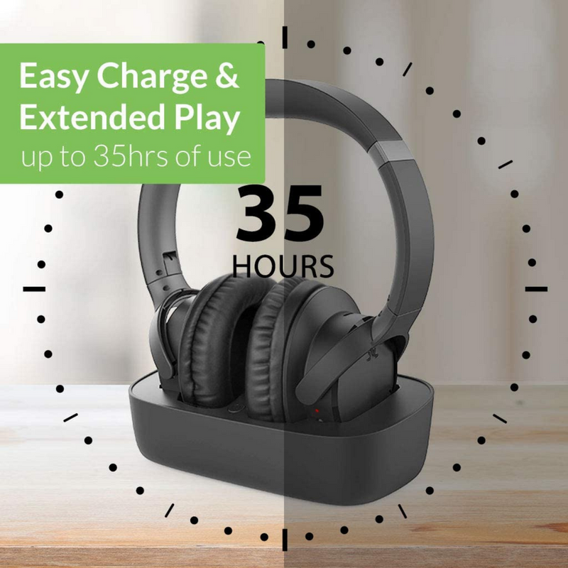Bluetooth 5.0 Wireless Headphones for TV Watching w/ Bluetooth Transmitter & Charging Dock 2 in 1 (Digital Optical AUX RCA), 35 Hrs Playtime, Plug n Play, No DelayHeadphone - Madshot