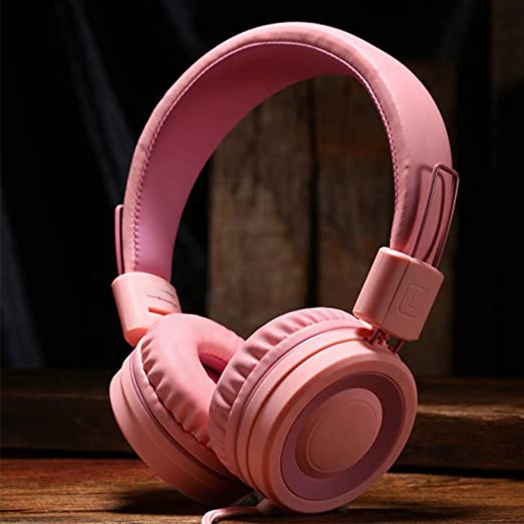 Kids Headphones with Microphone, for Boys Girls Volume Limiter 85/94dB, Adjustable Headband, Foldable- Childrens for School/Airplane/Laptop/iPad/Kindle Fire TabletKids headphone pink - Madshot