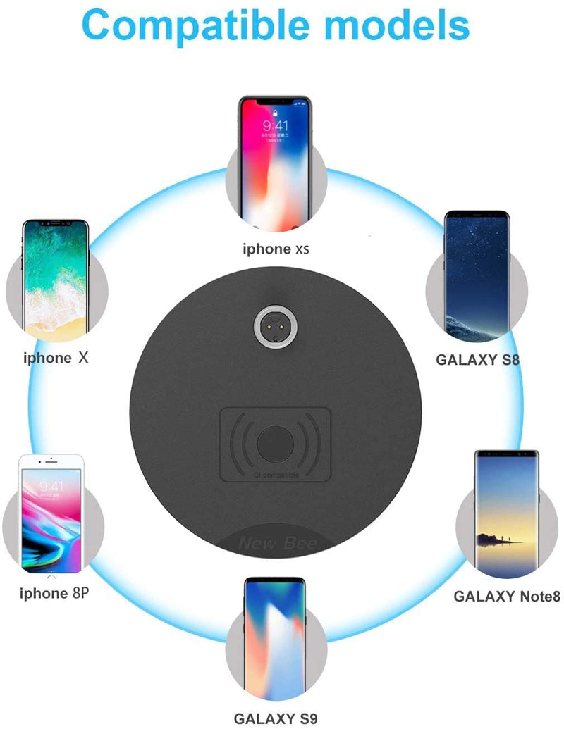 Wireless Charging with Headphone Stand with LED Indicator (Black)Wireless Charger - Madshot