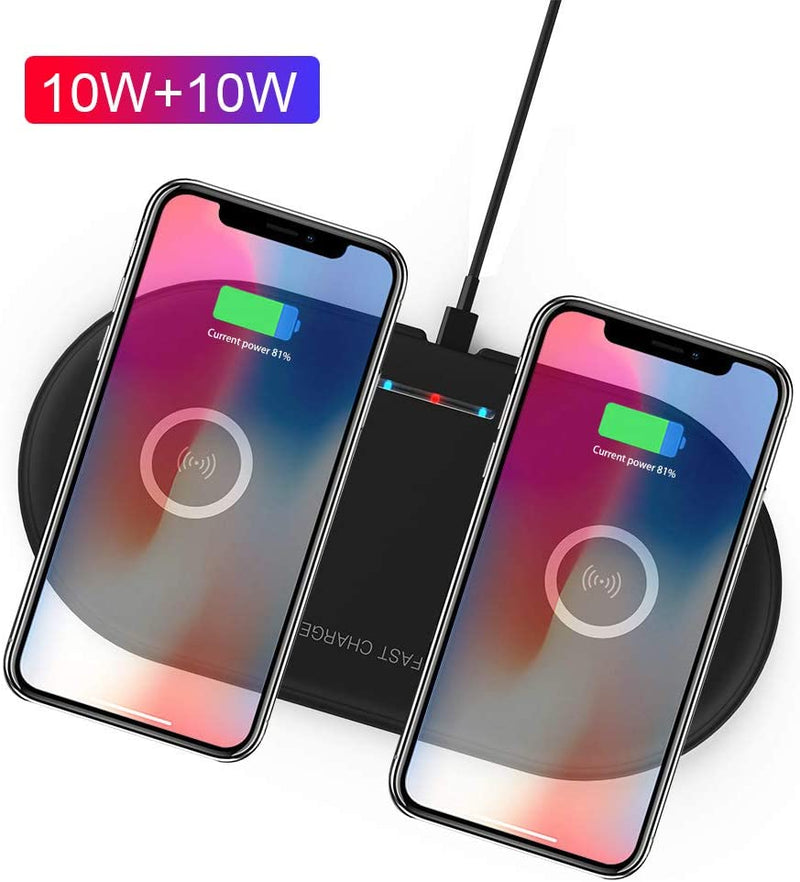 Wireless Charger, Ultra-Slim Dual 10W Phone Charger with QC3.0 AdapterWireless Charger - Madshot