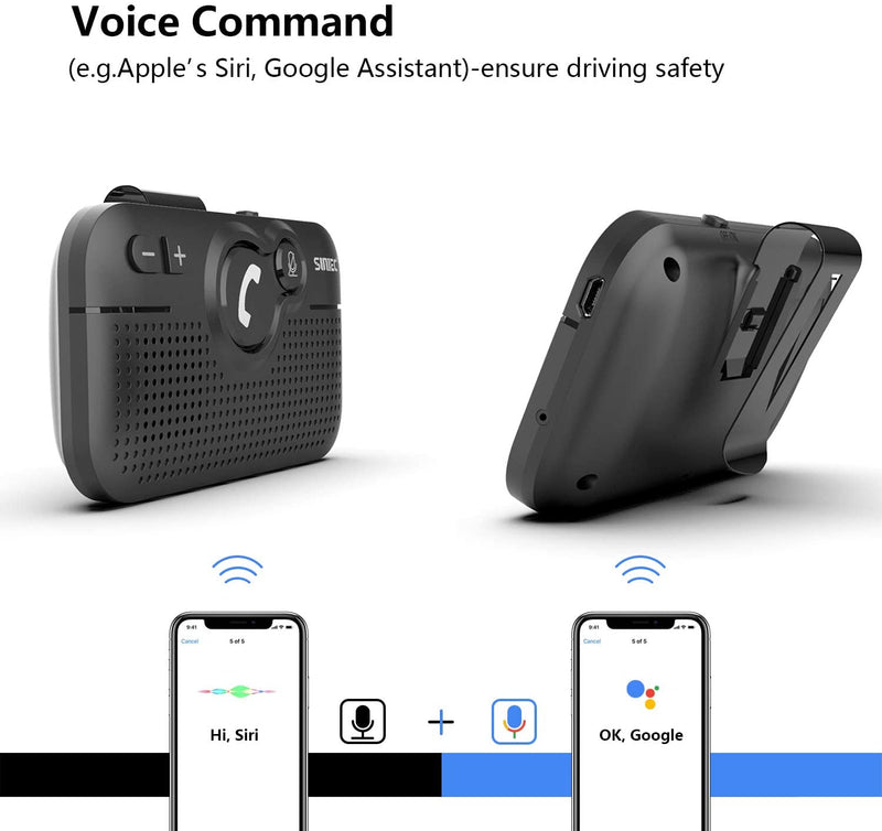 Hands Free Bluetooth for Cell Phone Car Kit - Wireless Bluetooth 5.0 Car Speaker AUTO Power ON Support Siri Google Assistant Voice Guidance Receiver for Car Handsfree Speakerphone - BC980Bluetooth Transmitter - Madshot