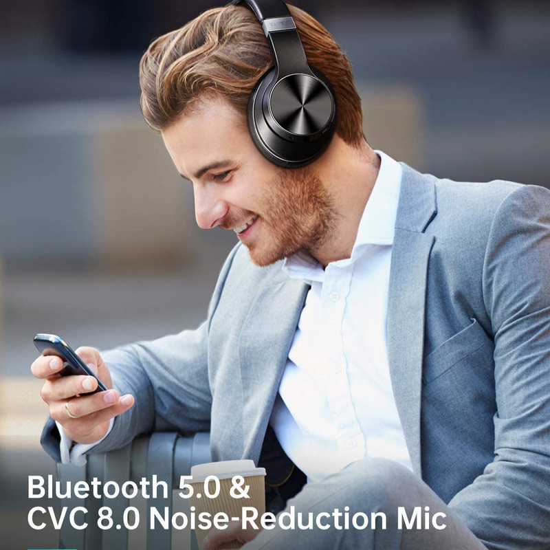 Hybrid Active Noise Cancelling Headphones, Madshot MDT250 Over Ear Wireless Bluetooth Headphone with CVC 8.0 Mic, Deep Bass, Hi-Fi Sound, Comfortable Protein Earpads, 30H Playtime for Travel/WorkHeadphone - Madshot