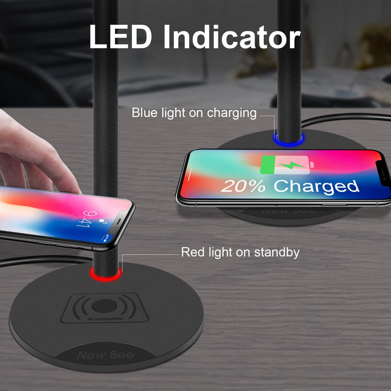 Wireless Charging with Headphone Stand with LED Indicator (Black)Wireless Charger - Madshot