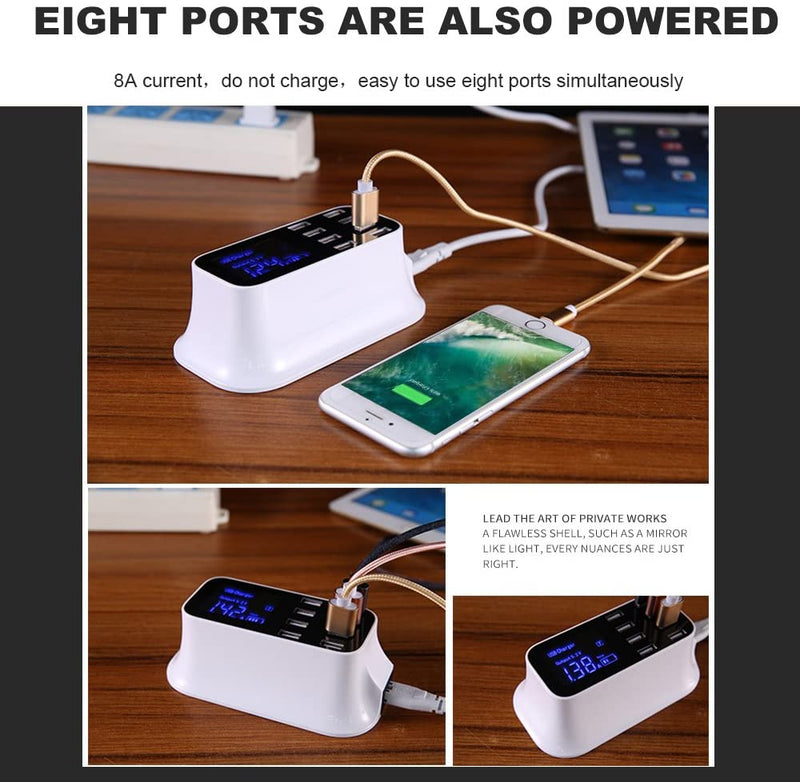 Madshot - Usb Charger- 8 Ports Quick Charge 3.0 LED Display USB ChargerUSB HUB - Madshot