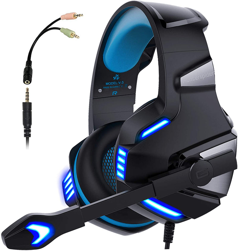 Madshot- Gaming Headset Stereo Bass Surround, Over Ear Gaming Headphones with Noise Cancelling Mic LED Light,GAMING HEADSETS - Madshot