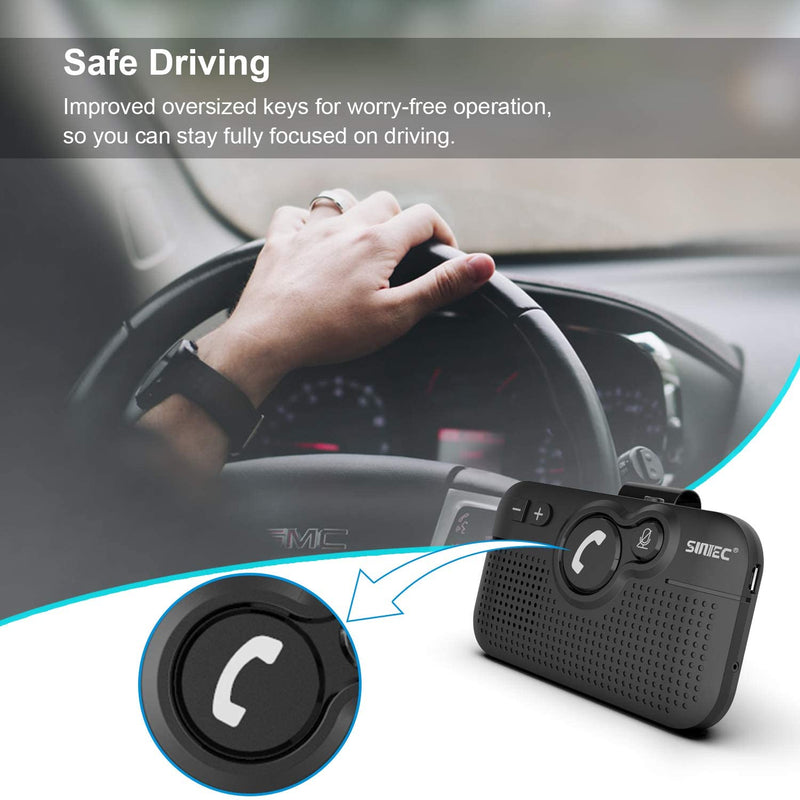 Hands Free Bluetooth for Cell Phone Car Kit - Wireless Bluetooth 5.0 Car Speaker AUTO Power ON Support Siri Google Assistant Voice Guidance Receiver for Car Handsfree Speakerphone - BC980Bluetooth Transmitter - Madshot