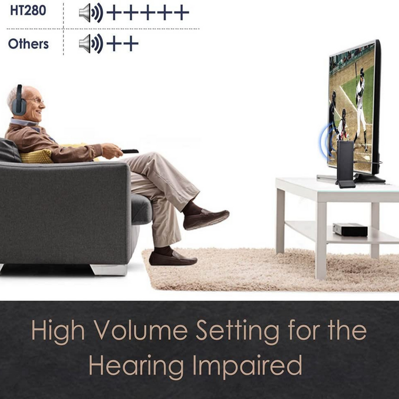 Artiste - Wireless Headphones for TV Watching with 2.4G RF Transmitter Charging Dock, Digital Optical System, High Volume Headset & Hearing Impaired, 100ft Range No Audio DelayHeadphone - Madshot