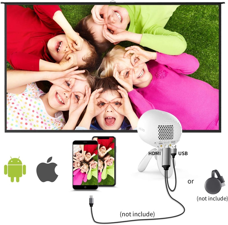 Projector 1080P Supported Stand, Compatible with Video Games, DVD, PC, Stereo SpeakerProjectors - Madshot