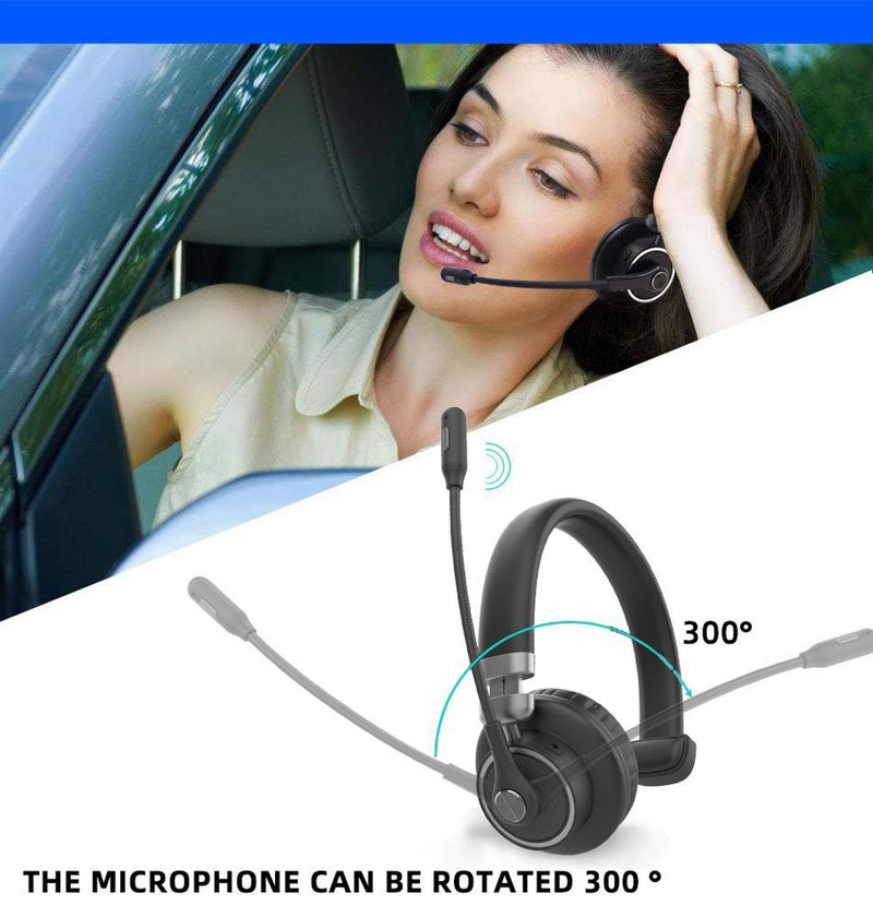 Bluetooth Headset 5.0 - Pro 24Hrs Talktime Noise Cancelling WirelessBluetooth Headset - Madshot
