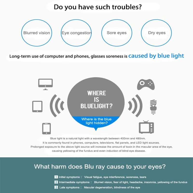 MDT Blue Light Blocking Glasses Eyeglasses Frame (4 MODELS), For Phones, TV, Computer Game GlassesBlue Light Glasses - Madshot