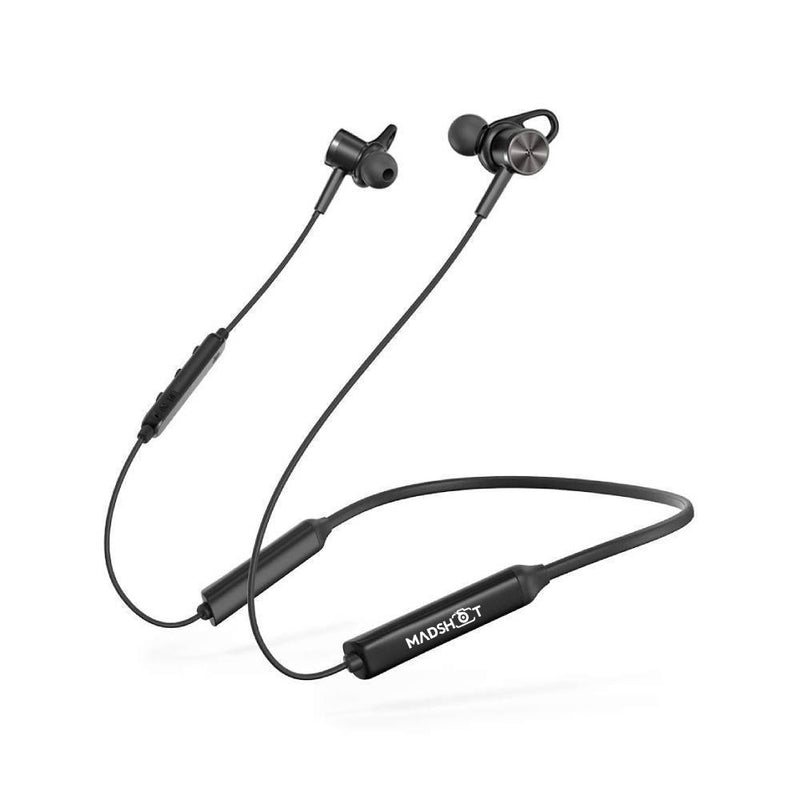Neckband Headphones with Inline Mic, Noise Cancellation and IPX6 Water Resistant Built-in MagnetsHeadphone - Madshot