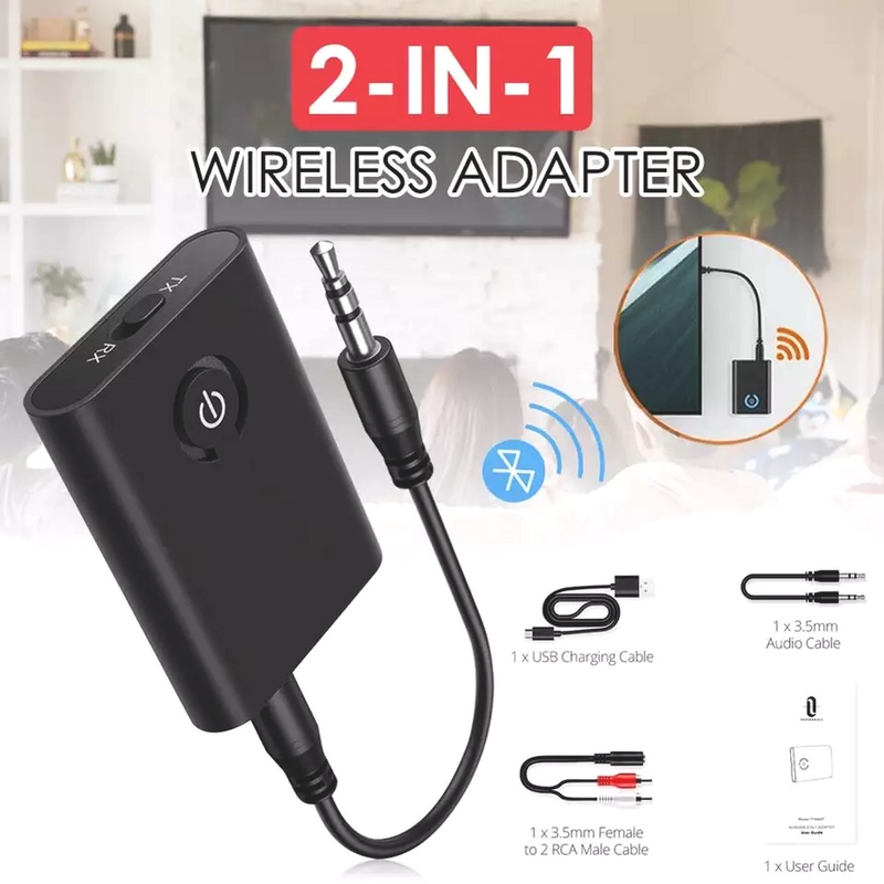 Bluetooth 5.0 Transmitter and Receiver 2-in-1 Wireless 3.5mm Adapter for TV Home SoundBluetooth Transmitter - Madshot