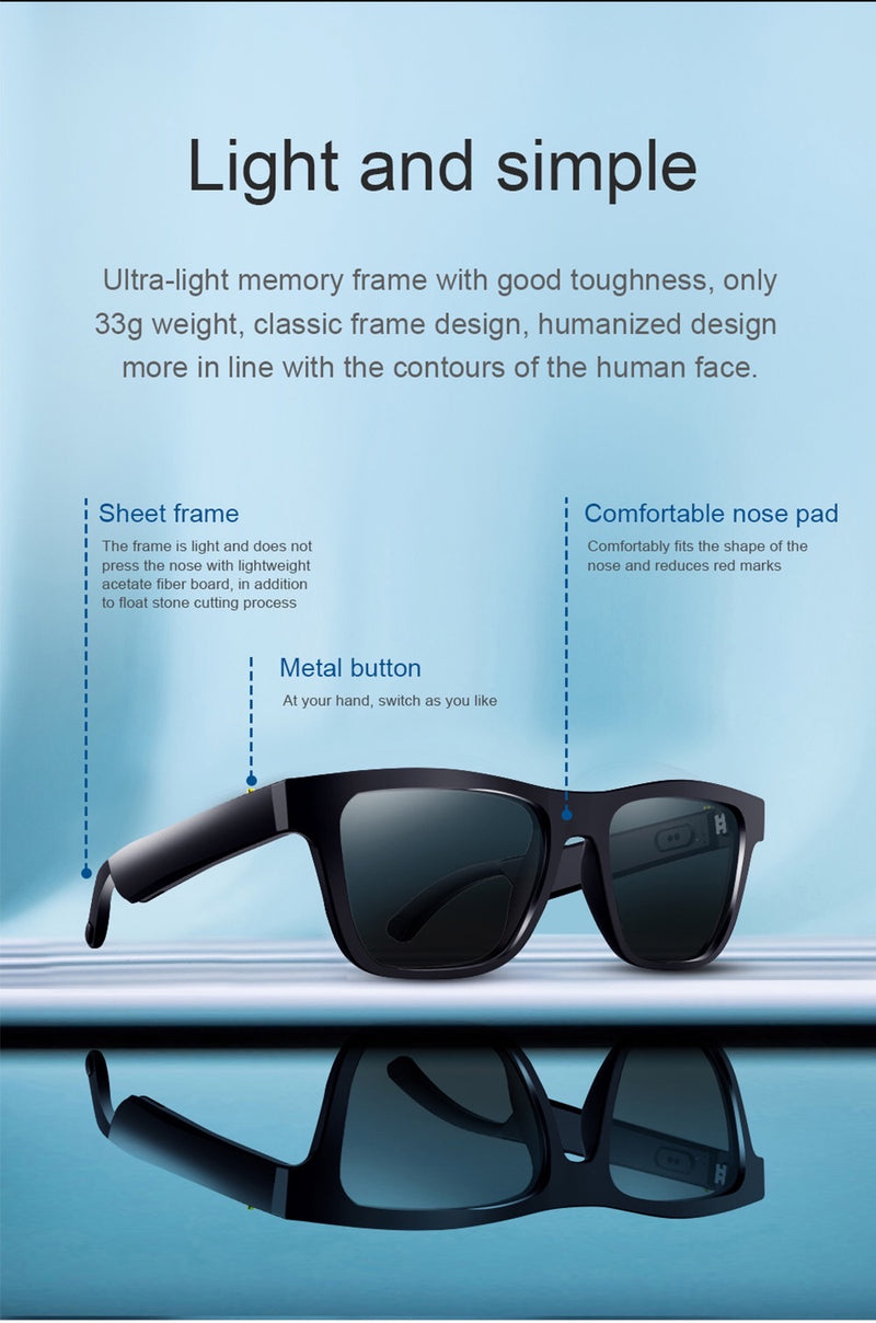 Audio Wireless - Sunglasses with Open Ear Headphones - Frame Jazz M/L , with Bluetooth ConnectivityAudio Bluetooth Sunglasses - Madshot