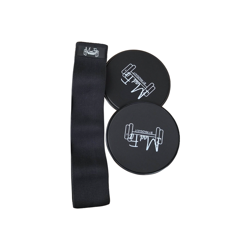 Booty Resistance Bands Set (3 Pack) + 2 Core Sliders | Eco-Friendly, Non-Slip, Non Toxic, Recyclable and DurableTraining Bands - Madshot